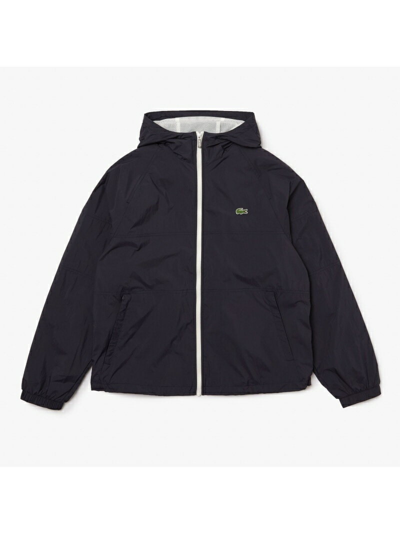 【SALE／40%OFF】ライトウエイトフーデッドジップジャケット LACOSTE ラコステ カットソー パーカー ブルー ホワイト【RBA_E】【送料無料】[Rakuten Fashion]