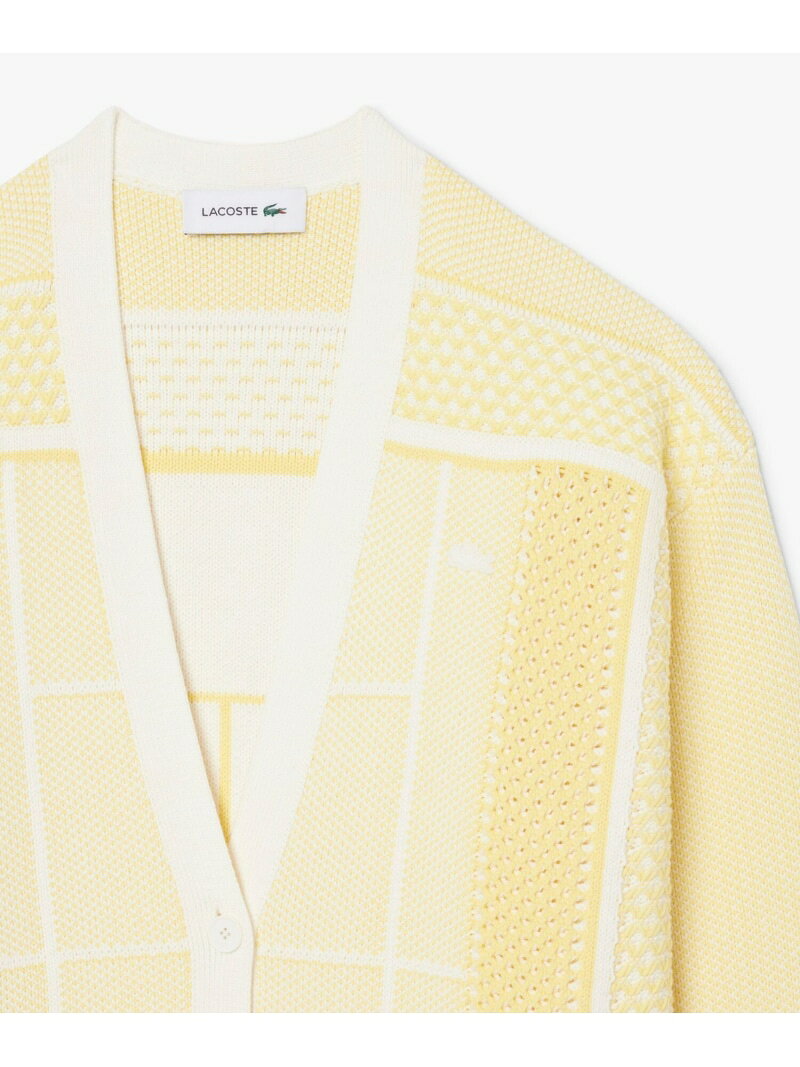【SALE／30%OFF】テニスコートジャカードロングニットカーディガン LACOSTE ラコステ トップス カーディガン イエロー【RBA_E】【送料無料】[Rakuten Fashion] lacoste-10009814 LACOSTE/ラコステ サンプル画像2