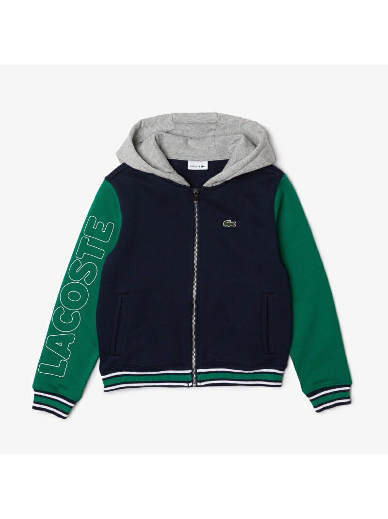 【SALE／40%OFF】パネル配色キッズジップアップパーカ LACOSTE ラコステ カットソー パーカー ネイビー【RBA_E】【送料無料】[Rakuten Fashion]