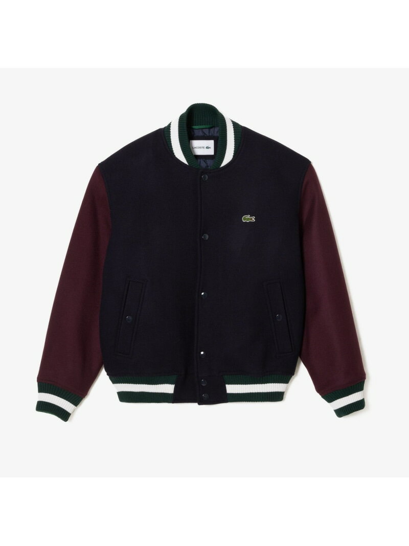 ラコステ アウター メンズ 【SALE／40%OFF】ベーシックバーシティジャケット LACOSTE ラコステ ジャケット・アウター スタジャン・スカジャン ホワイト【RBA_E】【送料無料】[Rakuten Fashion]