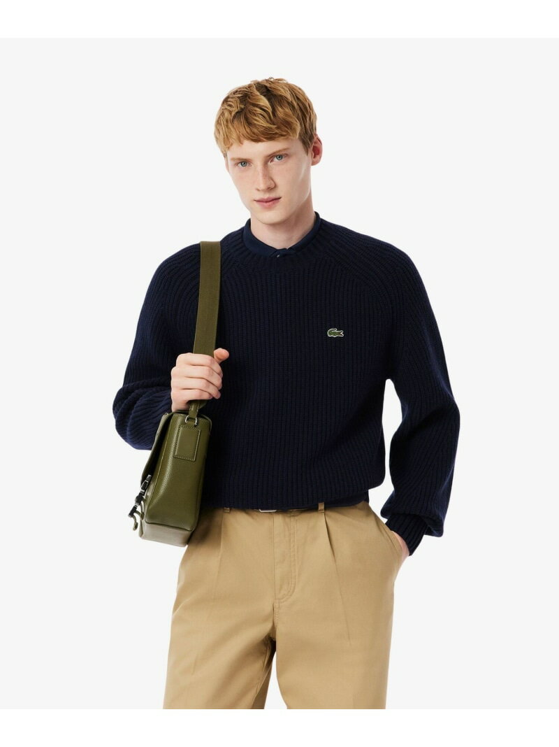 エッセンシャルローゲージニットセーター LACOSTE ラコステ トップス ニット ネイビー ホワイト グリーン【送料無料】[Rakuten Fashion](4)