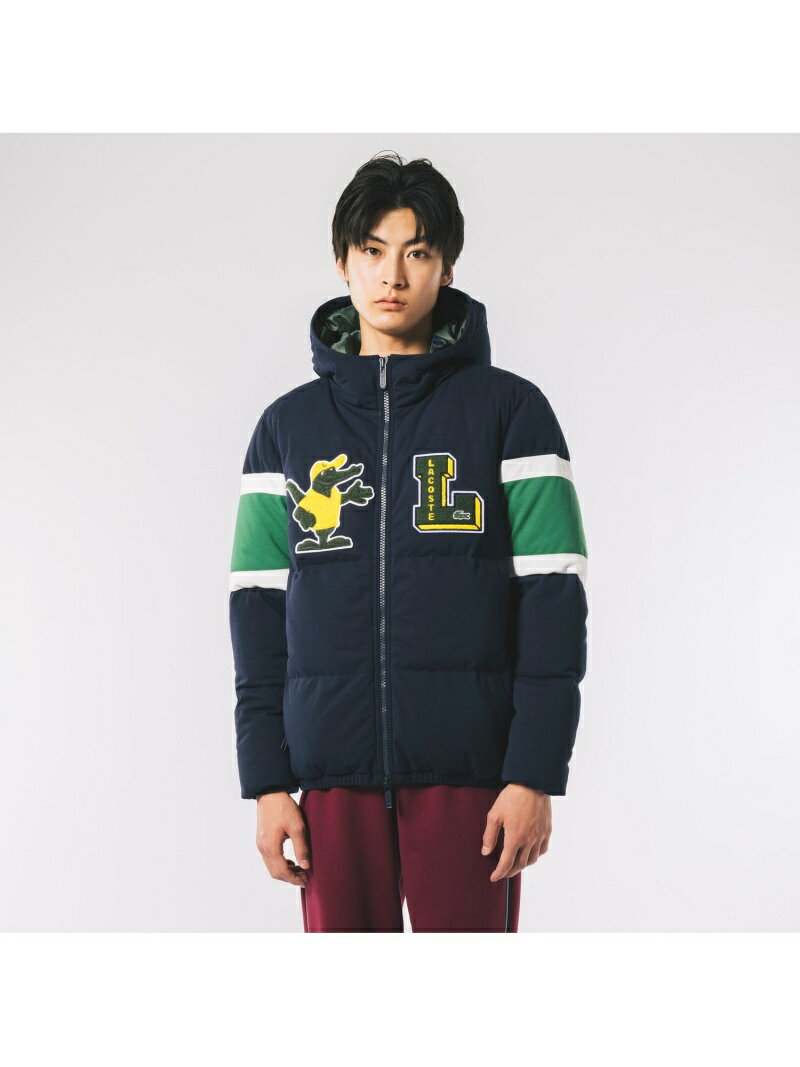 ラコステ ダウン メンズ 【SALE／50%OFF】鹿の子地ダウンジャケット LACOSTE ラコステ ジャケット・アウター ダウンジャケット・ダウンベスト ネイビー ブラウン【RBA_E】【送料無料】[Rakuten Fashion]