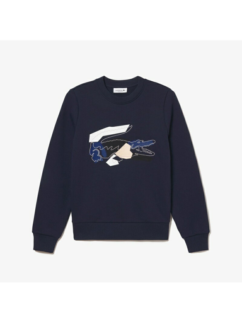 【SALE／50%OFF】ステッチ&プリントクロックスウェット LACOSTE ラコステ トップス スウェット・トレーナー ネイビー イエロー【RBA_E】【送料無料】[Rakuten Fashion]のサムネイル