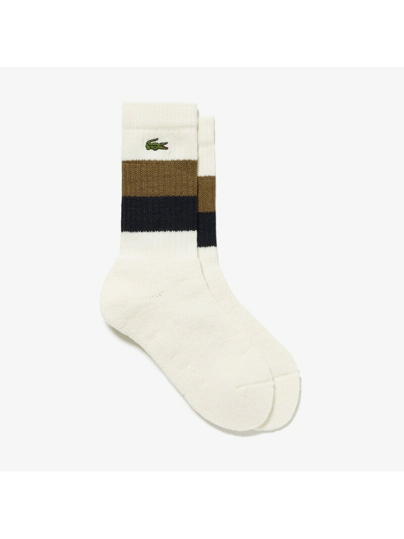 ラコステ 靴下 レディース 【SALE／20%OFF】ヘビーウェイトボーダーソックス LACOSTE ラコステ 靴下・レッグウェア 靴下 ホワイト レッド グレー【RBA_E】[Rakuten Fashion]