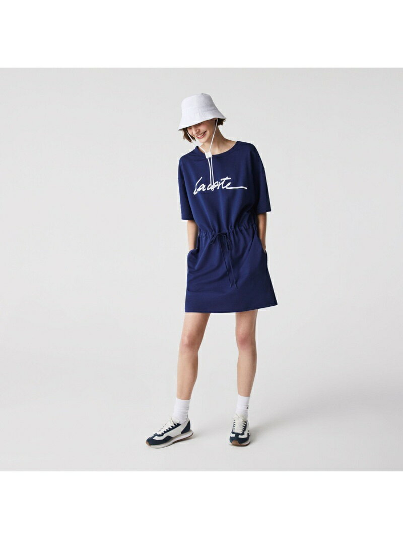 最安 シグニチャープリントtシャツワンピース Lacoste ラコステ ワンピース チュニック ネイビー 送料無料 Rakuten Fashion 魅力的な Fluter Com Do