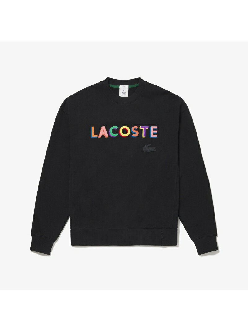 【SALE／30%OFF】LACOSTE L!VE マルチカラーネームステッチクルーネックスウェット LACOSTE ラコステ カットソー スウェット パープル ブラック【RBA_E】【送料無料】[Rakuten Fashion]