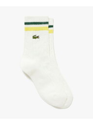 ケーブルニットウィメンズラインドソックス(22cm-24cm) LACOSTE ラコステ 靴下・レッグウェア 靴下 ホワイト ベージュ ネイビー[Rakuten Fashion]