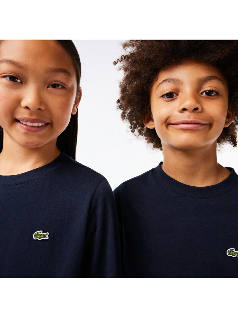 JUNIORベーシックワニロゴパッチ長袖Tシャツ LACOSTE ラコステ トップス カットソー・Tシャツ ネイビー ホワイト【送料無料】[Rakuten Fashion]