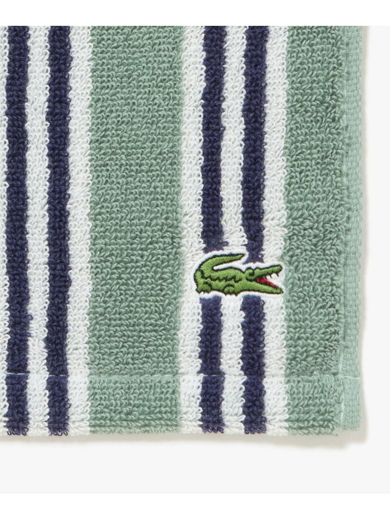 LACOSTE／ラコステのストライプハンカチタオル LACOSTE ラコステ ファッション雑貨 ハンカチ・ハンドタオル グリーン ベージュ[Rakuten Fashion]｜アングル3