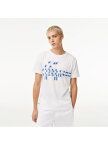 【SALE／30%OFF】『ノバク・ジョコビッチ』シグナルフラッグワニロゴTシャツ LACOSTE ラコステ トップス カットソー・Tシャツ ホワイト ブルー【RBA_E】【送料無料】[Rakuten Fashion]