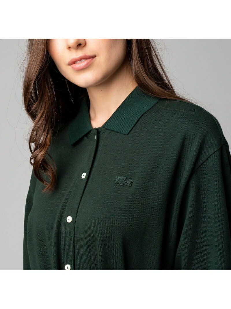 国産 Fashion ベルトデザインロングポロシャツドレス Lacoste ラコステ ワンピース シャツワンピース ベージュ ネイビー 送料無料 在庫一掃 Www Utlb Org