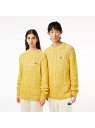 ラコステ 【SALE／50%OFF】メランジェケーブルニットセーター LACOSTE ラコステ トップス ニット イエロー【RBA_E】【送料無料】[Rakuten Fashion]