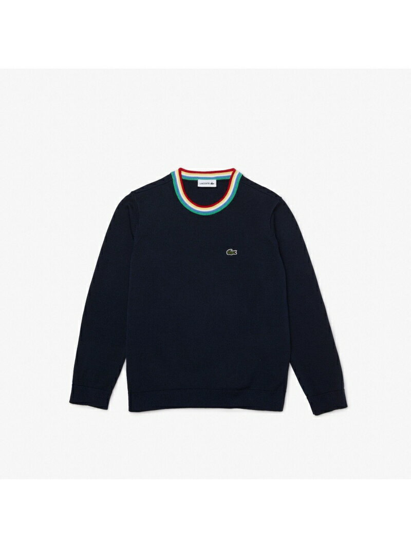 【SALE／40%OFF】BOYSマルチボーダーリブネックスウェット LACOSTE ラコステ カットソー スウェット ホワイト グリーン【RBA_E】【送料無料】[Rakuten Fashion]