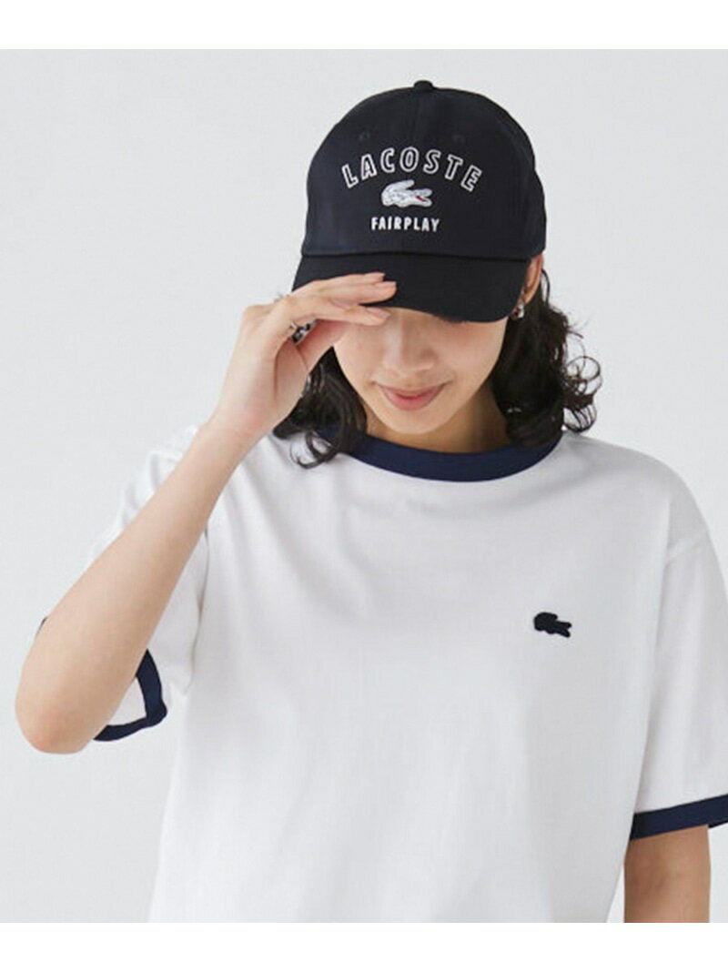 ラコステ 刺繍入り6方キャップ LACOSTE ラコステ 帽子 キャップ ブラック ホワイト ネイビー レッド【送料無料】[Rakuten Fashion]