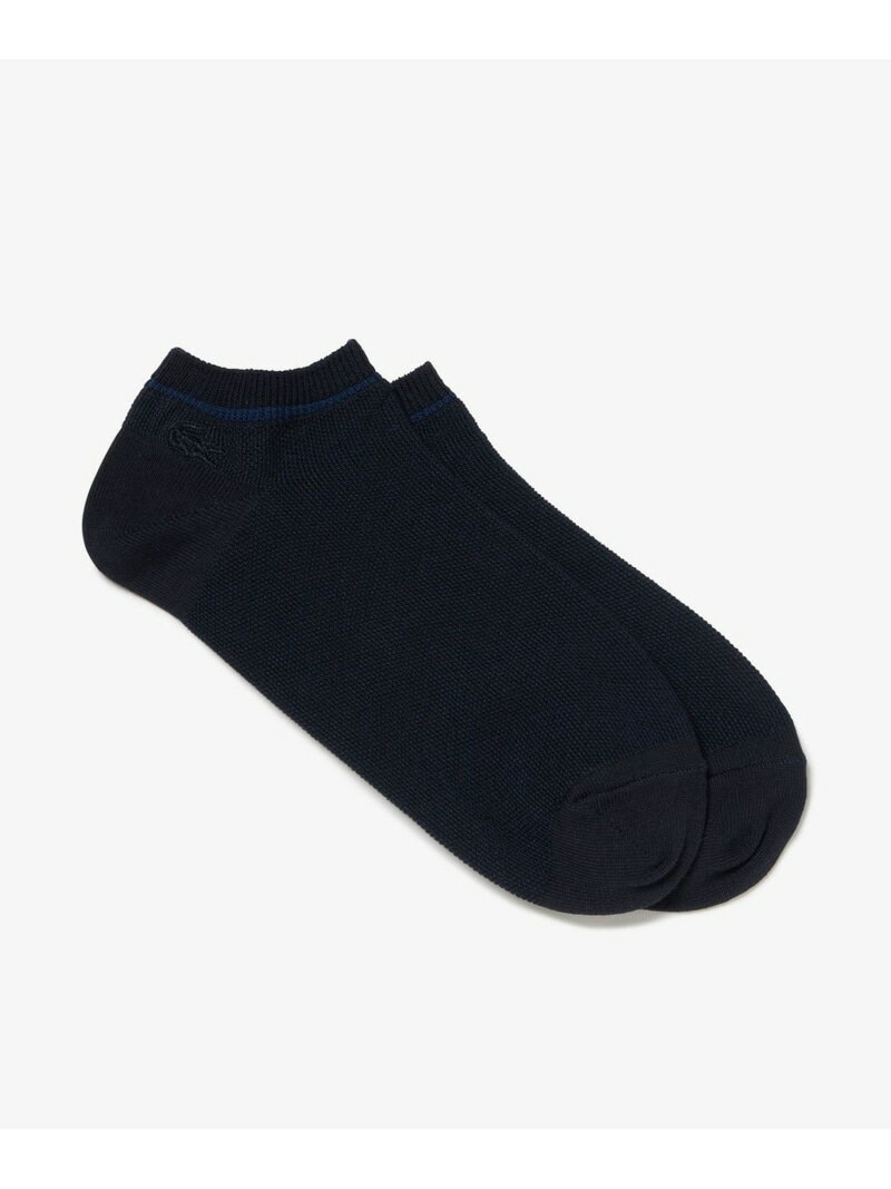同色ワニロゴショートソックス LACOSTE ラコステ 靴下・レッグウェア 靴下 グレー ネイビー[Rakuten Fashion]