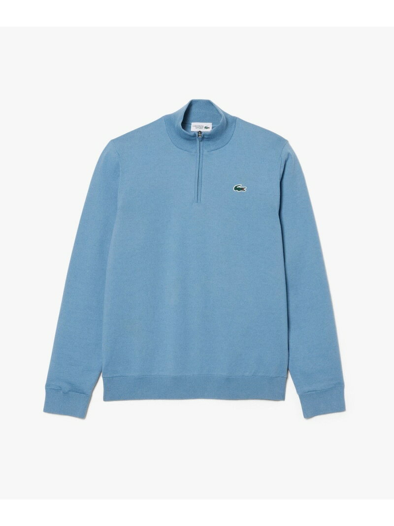 防風 ウールブレンドハーフジップゴルフセーター LACOSTE ラコステ トップス ニット ネイ