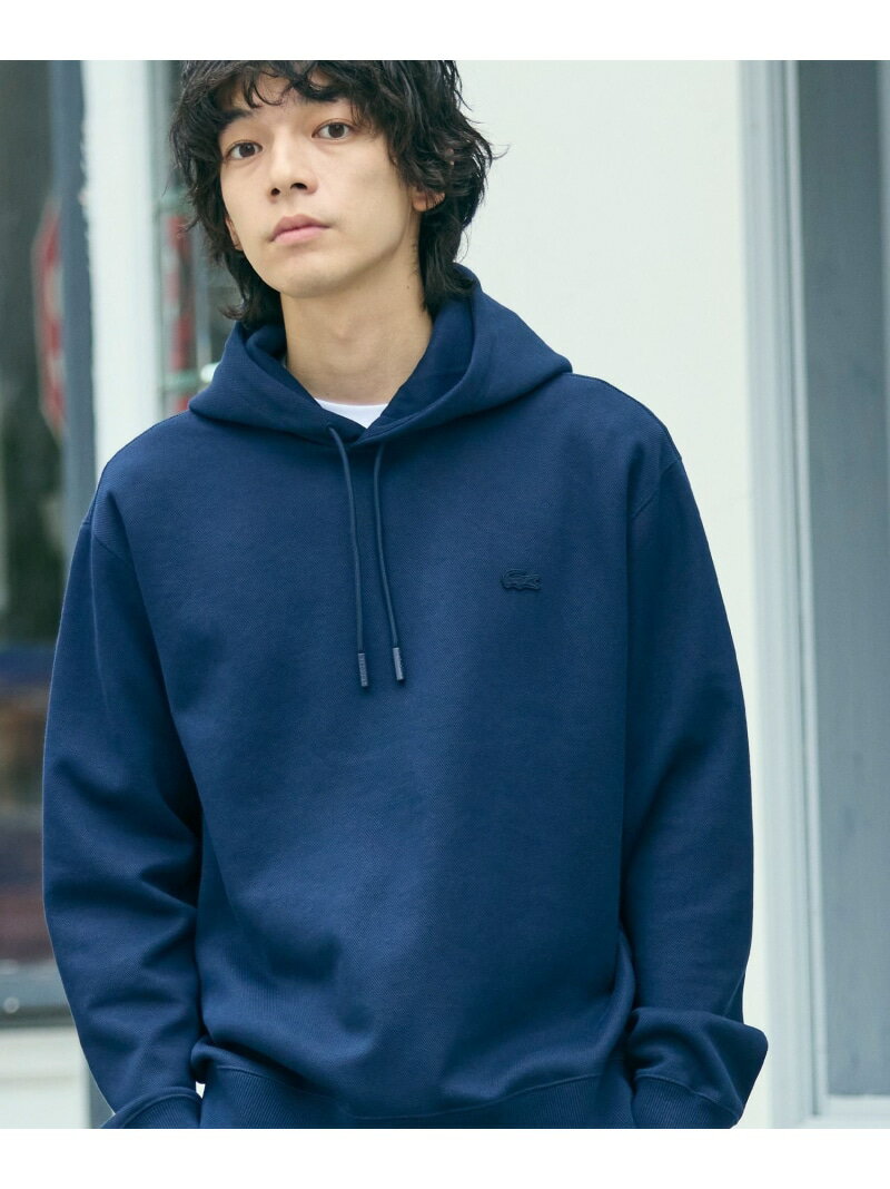 鹿の子ニットワントーンフーディー / 鹿の子ニットプルオーバーパーカー LACOSTE ラコステ トップス パーカー・フーディー グレー ブラック グリーン ホワイト ネイビー【送料無料】[Rakuten Fashion]