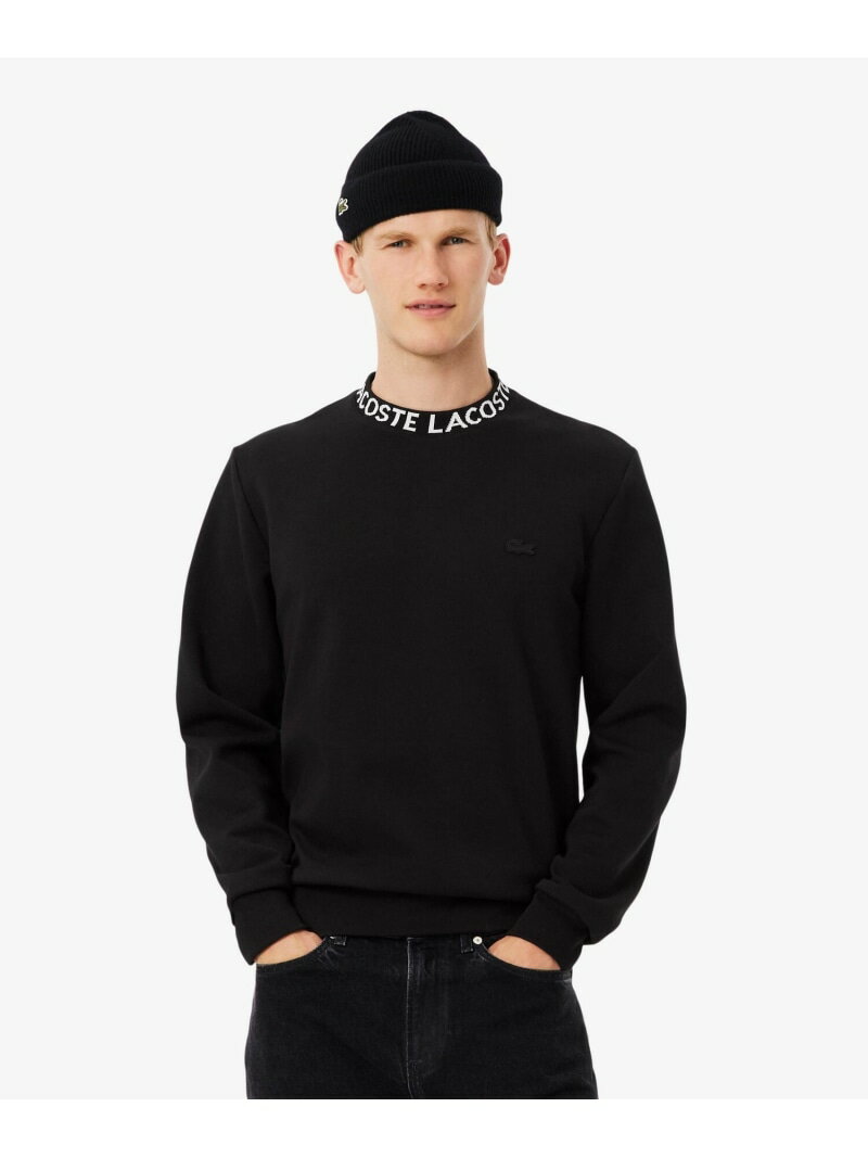 【SALE／40 OFF】ジャカードネッククルーネックスウェット LACOSTE ラコステ トップス スウェット トレーナー ブラック【RBA_E】【送料無料】 Rakuten Fashion