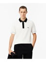 【SALE/50%OFF】フランスメイドコントラストステッチポロシャツ LACOSTE ラコステ トップス ポロシャツ ホワイト ブルー【RBA_E】【送料無料...