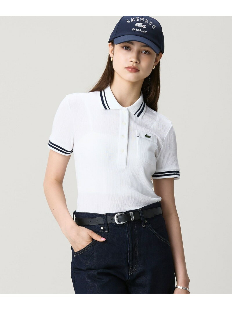 ストレッチポロシャツ 長袖 ポロシャツ LACOSTE ストレッチ 新品 タグ付 ラコステ ポロシャツ レディース 38 M