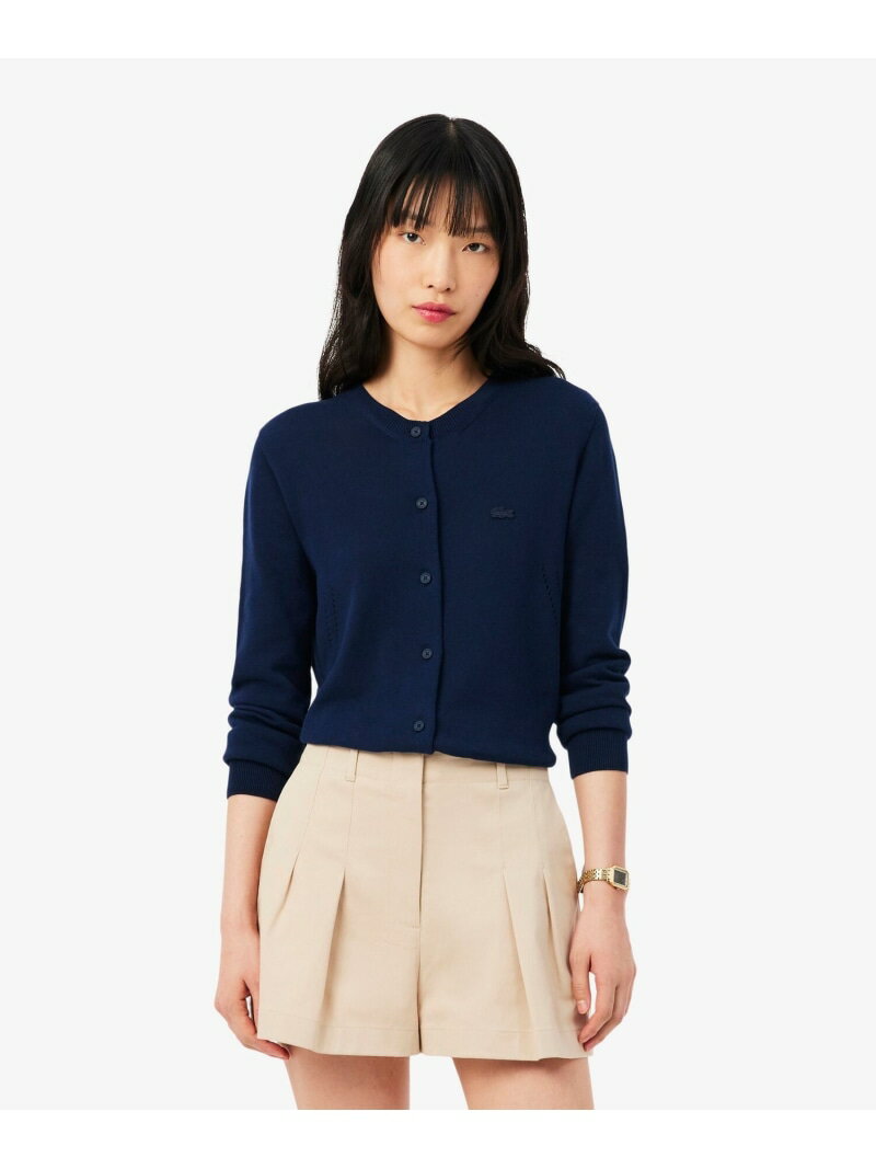 シームレス3Dニットカーディガン LACOSTE ラコステ トップス カーディガン ネイビー【送料無料】[Rakuten Fashion]