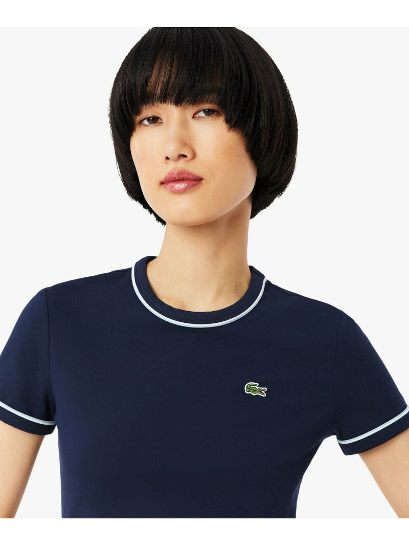 【SALE／30%OFF】レーヨンブレンドトリム 配色ライン半袖Tシャツ LACOSTE ラコステ トップス カットソー・Tシャツ ネイビー ホワイト【RBA_E】【送料無料】[Rakuten Fashion] lacoste-10010092 LACOSTE/ラコステ サンプル画像3