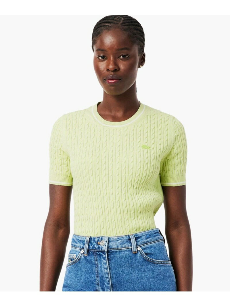 ケーブルニットハーフスリーブTシャツ LACOSTE ラコステ トップス ニット