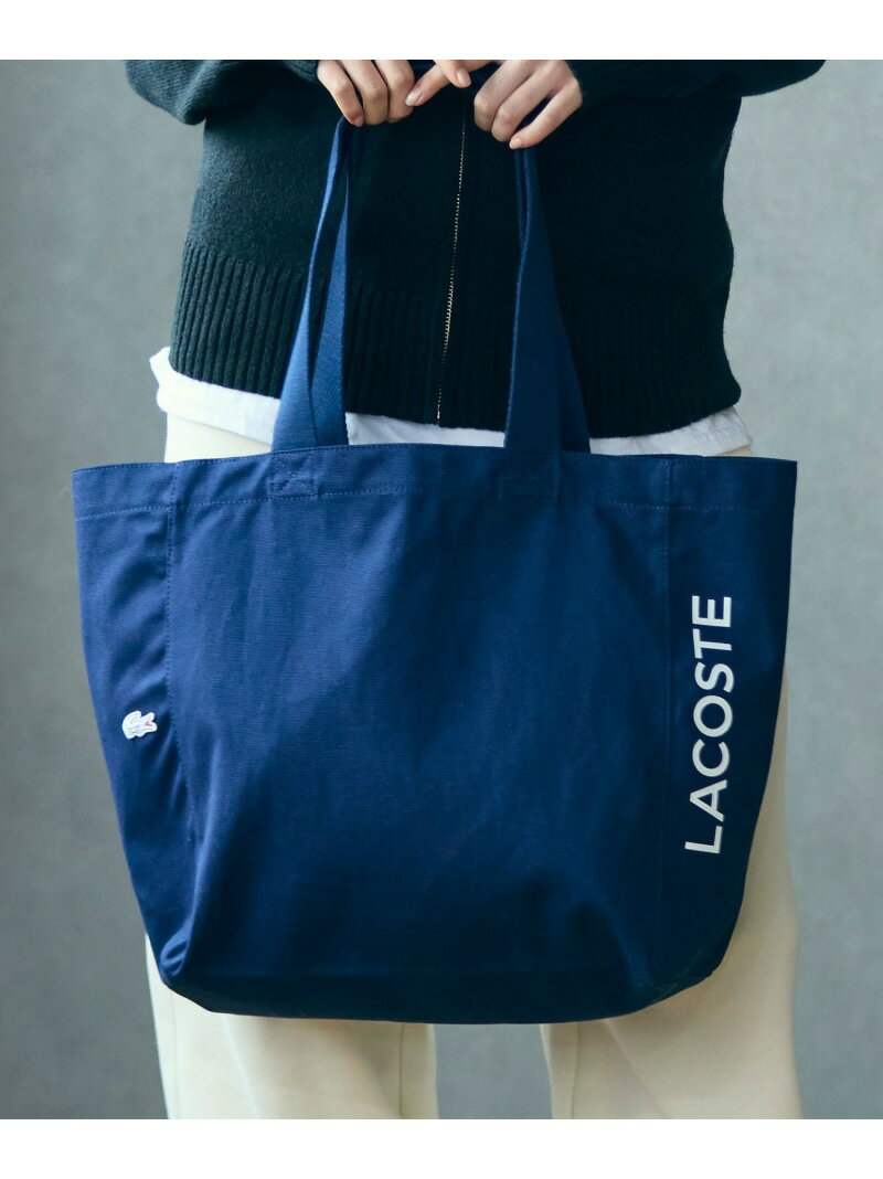 コットンキャンバストートバッグ LACOSTE ラコステ バッグ トートバッグ ブラック ベージュ ネイビー【送料無料】[Rakuten Fashion]