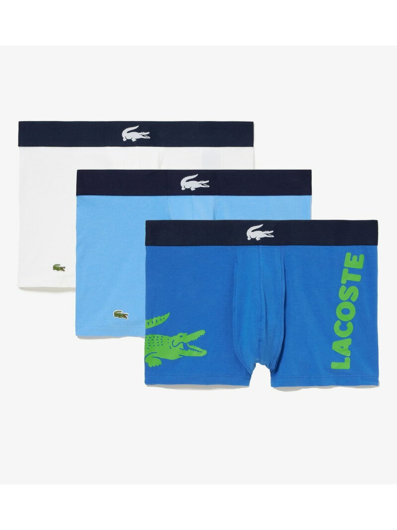 マルチデザイン3パックトランクショーツ LACOSTE ラコステ インナー・ルームウェア ボクサーパンツ・トランクス ブルー ネイビー グリーン カーキ【送料無料】[Rakuten Fashion]