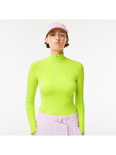 【SALE／50%OFF】ハーフジップハイネックセーター LACOSTE ラコステ トップス ニット グリーン ブラック【RBA_E】【送料無料】[Rakuten Fashion]