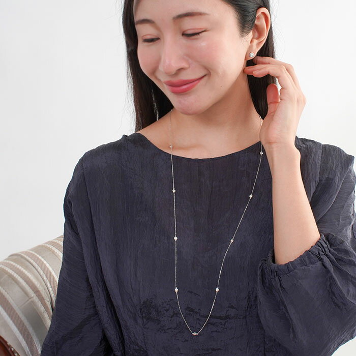 ダイヤモンド ステーション ネックレス 1ct プラチナ K18 イエローゴールド 天然ダイヤ 18金 11p Pt900 Pt850 ロングネックレス 1カラット 85cm パーティ ドレス 普段使い 彼女 母の日ギフト