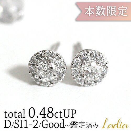 ダイヤモンド ピアス 計0.5ct プラチナ Pt900 取り巻き 天然ダイヤ 0.5カラット スタッドピアス 彼女 妻 レディース 女性 フォーマル プチ アニバーサリー 記念日 結婚 母の日 プレゼント