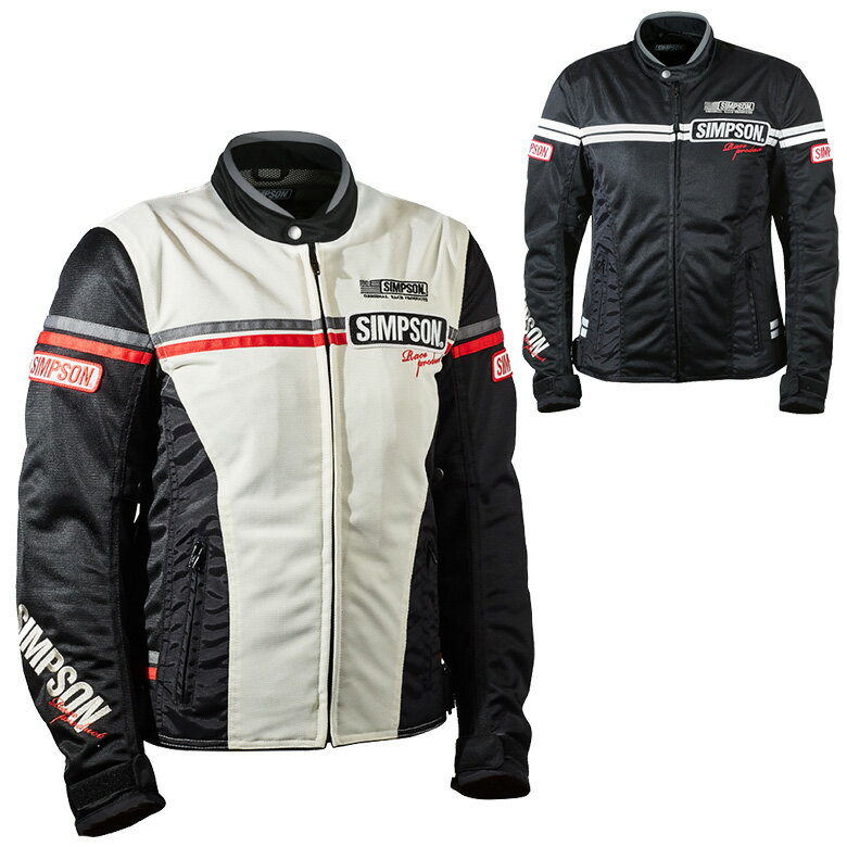 バイク用品 Ladys Mesh Jacket バイク 用品 人気 メッシュ 春 夏 秋 黒 白 レディース SIMPSON シンプソン NSM-5L 取寄品 【お届け4月下旬以降】