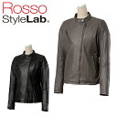 レディースバイクジャケットROSSO STYLELAB(ロッソスタイルラボ)セミダブルレザージャケット ROL18女性用 革ジャン シープレザー 羊革 S〜L+...