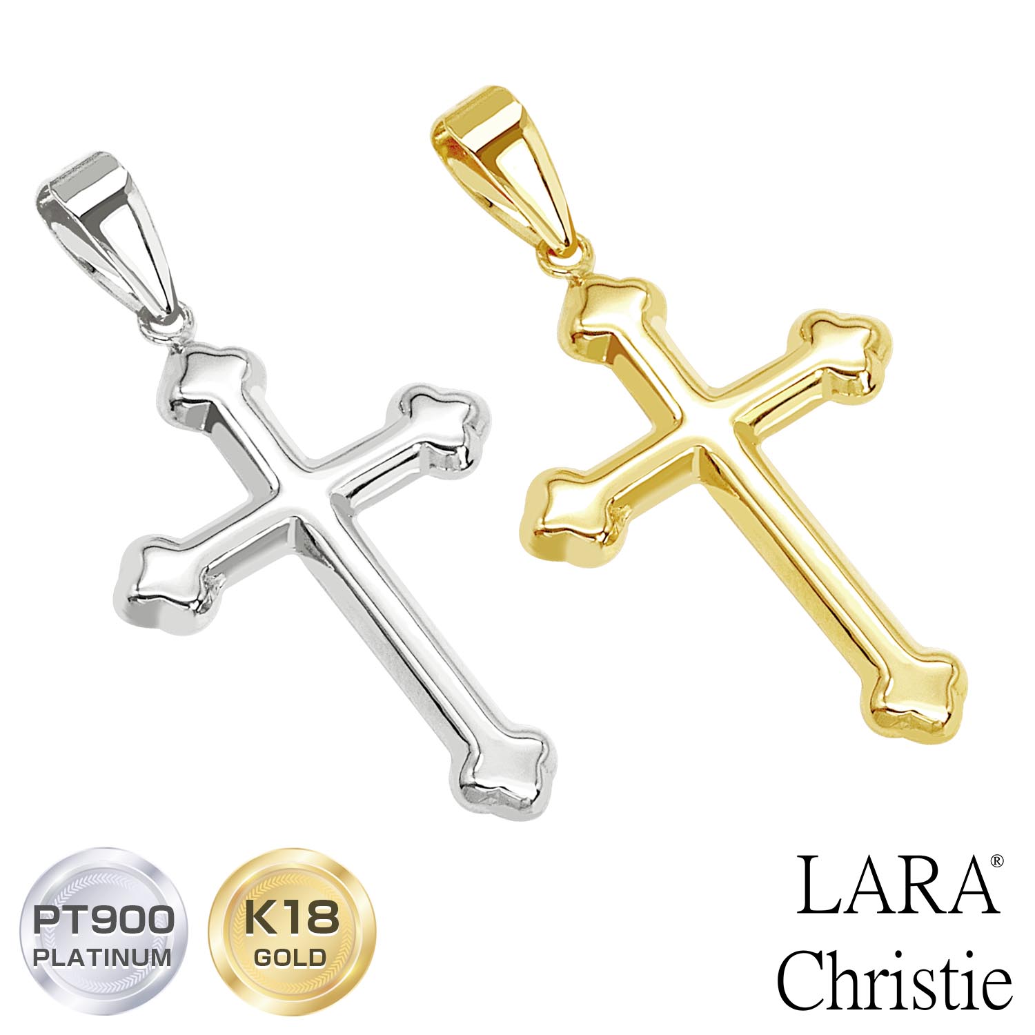 ララクリスティー ペンダントトップ クロス 十字架 レディース メンズ K18 18金 ゴールドペンダントトップコレクション lp103-0001 LARA Christie