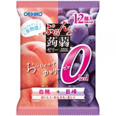 オリヒロ　ぷるんと蒟蒻ゼリーカロリーゼロ白桃＋巨峰×12