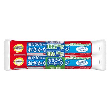 イオン ベストプライス おさかなソーセージ 280g(70g×4) トップバリュ イオン ベストプライス おさかなソーセージ 280g(70g×4) トップバリュ
