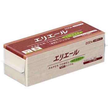 エリエール ペーパータオル スマートタイプ 無漂白 シングル 170×210 (200枚)×1