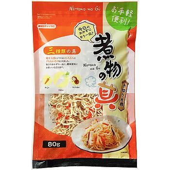 切り干し大根に干しシイタケやニンジンを加えました。 それぞれの素材の旨味をギュッと凝縮した一品です。水や湯で戻すだけで、手軽にお使いいただけるのも魅力。 煮物の具材としてはもちろん、炒め物や酢の物など、さまざまな料理にぴったり！保存に便利なチャック付きです。【内容量】80g【賞味期限】別途商品ラベルに記載【保存方法】直射日光を避け、常温で保存してください。