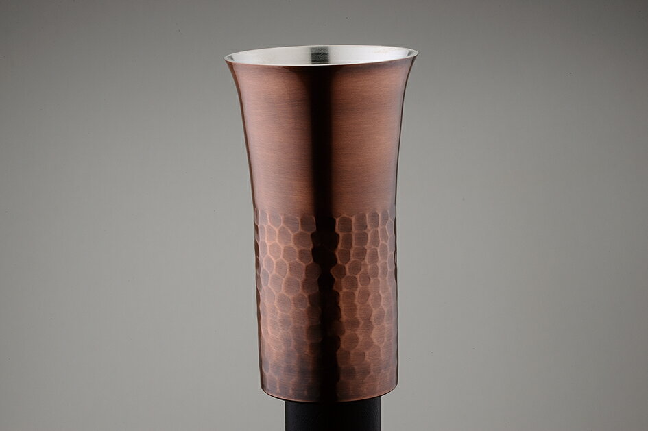 華タンブラーストレート 槌目 140ml ブロンズ×4