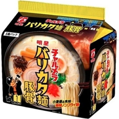 おまとめマーケット 明星 チャルメラ バリカタ麺豚骨5食パック×6