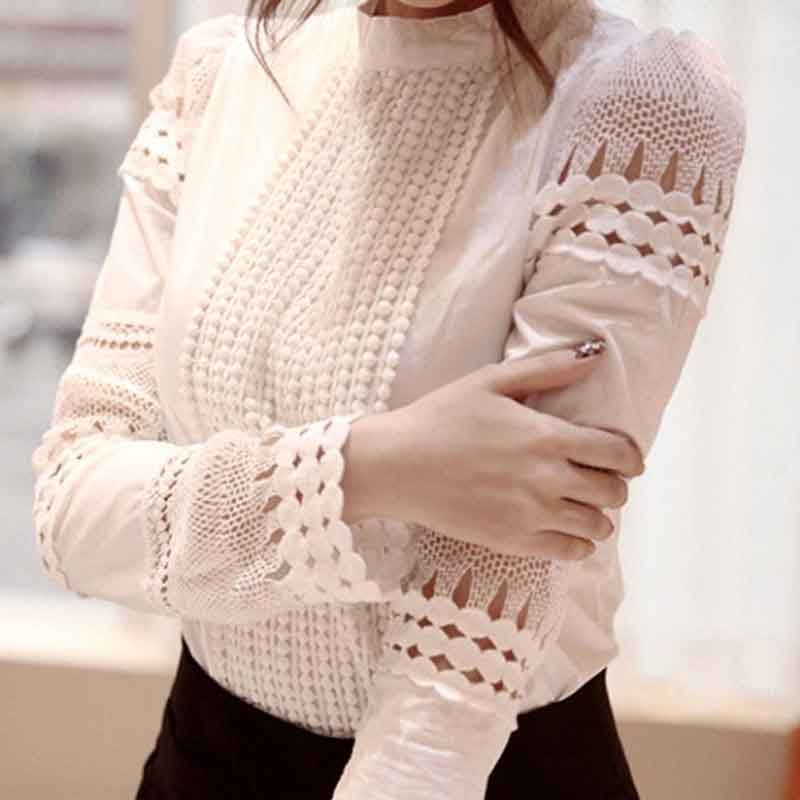 送料無料2〜4日後到着 演奏会 ブラウス コーラス衣装 ブラウス 社交ダンス トップス 演奏会 フォーマル SからXXLサイズ 袖と前身頃にケミカルレース 素敵なデザイン かぶりタイプ 後ろに23cmシームレスファスナー 白のサムネイル