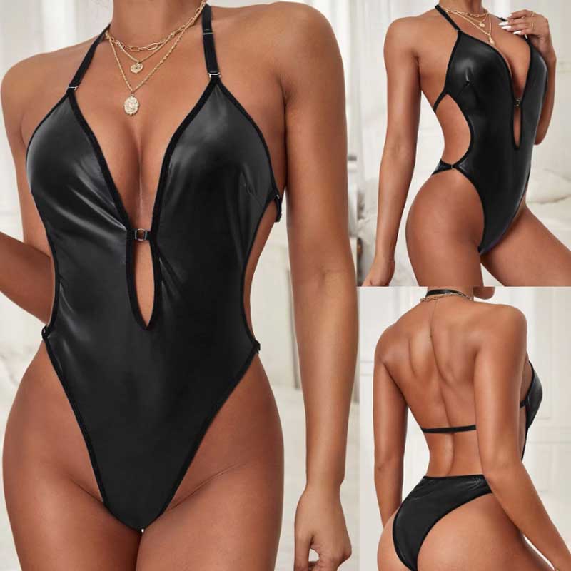 送料無料2〜4日後到着 ボンテージ コスチューム レデース セクシー衣装 ソフトエナメル 楽器演奏 ステージ衣装 セクシーなデザイン 見せる下着 細身 ONEサ...