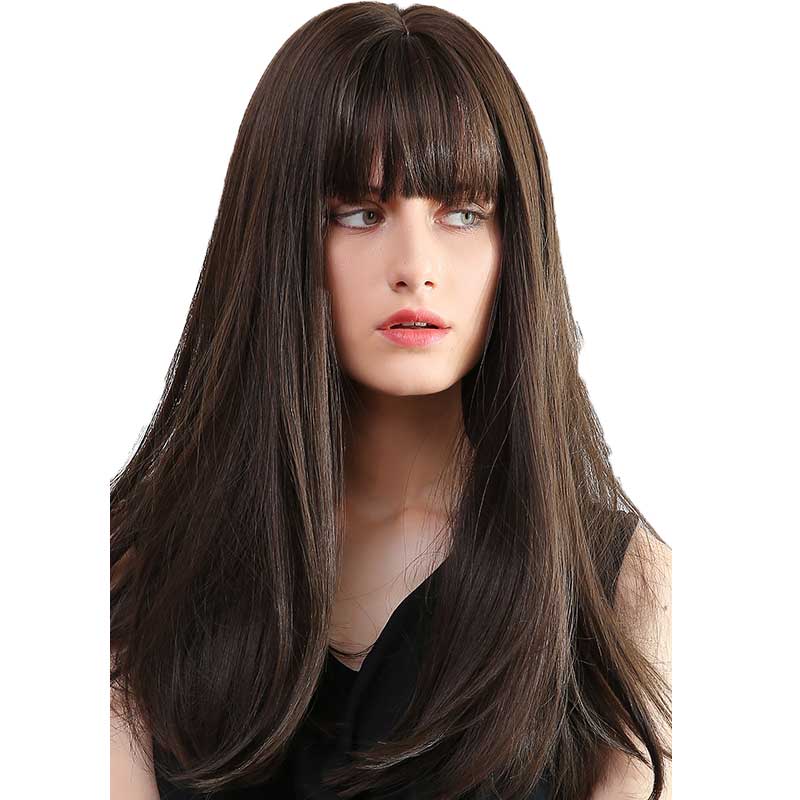 送料無料2〜4日後到着 ウィッグ ロングヘアー フルウィッグ コーラス衣装 カラオケ 演奏会 発表会などに大活躍 ウエーブ等はヘアーアイロンその他でご自分でアレンジしてください 後ろの長さtopから60cm 褐色ブラックロング丈ウイッグ 豪華です