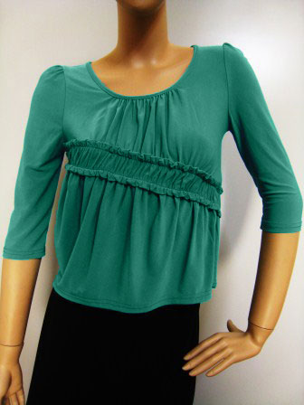 送料無料2～4日後到着 社交ダンス トップス コーラス衣装 ブラウス 演奏会 格安ダンストップス　エメラルドグリーン