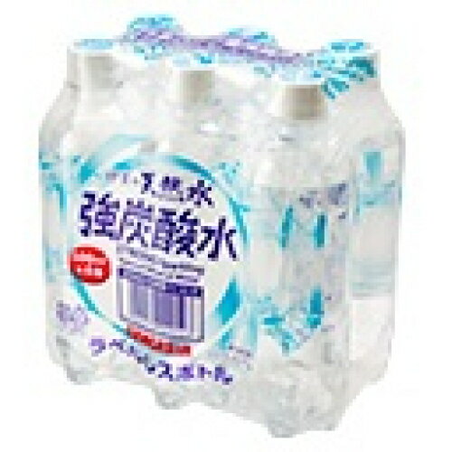 サンガリア　伊賀の天然水　強炭酸水　ラベルレス　(500ml×6本)×4個