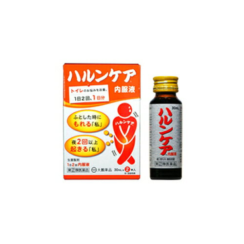 この商品は医薬品です、同梱されている添付文書を必ずお読みください。※商品リニューアル等によりパッケージ及び容量は変更となる場合があります。ご了承ください。製造元&nbsp;大鵬薬品工業(株)1．8種類の生薬（ジオウ，タクシャ，ボタンピ，ブクリョウ，サンシュユ，サンヤク，ケイヒ，炮附子）から抽出・濃縮し，更にエタノールを加え，澱粉等を分離除去した後，エタノールを蒸発除去して製したエキスを含有する生薬製剤です。2．体力の低下，下半身の衰え，手足の冷えを伴う方の“軽い尿もれ”“頻尿（小便の回数が多い）”，“残尿感”，“尿が出渋る”の症状を緩和します。3．服用しやすい液剤です。 医薬品の使用期限 医薬品に関しては特別な表記の無い限り、1年以上の使用期限のものを販売しております。1年以内のものに関しては使用期限を記載します。 名称 軽い尿もれ・頻尿用薬 内容量 30ml×2 使用方法・用法及び使用上の注意 次の量を朝夕食前又は食間注）に服用してください。［年齢：1回量：1日服用回数］成人（15歳以上）：1本（30mL）：2回小児（15歳未満）：服用しないでください。注）食間とは食事と食事の間という意味で，食後約2時間のことです。用法関連注意●定められた用法・用量を厳守してください。使用上の注意 ■してはいけないこと（守らないと現在の症状が悪化したり，副作用が起こりやすくなります）次の人は服用しないでください。　（1）胃腸の弱い人　（2）下痢しやすい人　（3）次の症状のある人　　●脊髄損傷や認知症等により，「尿がもれたことに気が付かない」　　●前立腺肥大症等により，「少量ずつ常に尿がもれる」■相談すること1．次の人は服用前に医師，薬剤師又は登録販売者に相談してください。　（1）医師の治療を受けている人　（2）妊婦又は妊娠していると思われる人　（3）のぼせが強く赤ら顔で体力の充実している人　（4）今までに薬などにより発疹・発赤，かゆみ等を起こしたことがある人　（5）漢方製剤等を服用している人（含有生薬の重複に注意する）2．服用後，次の症状があらわれた場合は副作用の可能性があるので，直ちに服用を中止し，この説明文書を持って医師，薬剤師又は登録販売者に相談してください。［関係部位：症状］皮膚：発疹・発赤，かゆみ消化器：吐き気・嘔吐，食欲不振，胃部不快感，下痢，腹痛，便秘経系：頭痛，めまい循環器：動悸呼吸器：息切れ泌尿器：尿閉その他：のぼせ，悪寒，浮腫，口唇・舌のしびれ3．14日間位服用しても症状がよくならない場合は服用を中止し，この説明文書を持って医師， 薬剤師又は登録販売者に相談してください。 効能・効果 体力の低下，下半身の衰え，手足の冷えを伴う次の症状の緩和：軽い尿もれ，頻尿（小便の回数が多い），残尿感，尿が出渋る 成分・分量 2本(60mL)中　成分　分量　内訳生薬エキスH 11mL（ジオウ5g，ブクリョウ・タクシャ・サンシュユ・ボタンピ・サンヤク各3g，ケイヒ・炮附子各1g）添加物グリセリン，ポリオキシエチレン硬化ヒマシ油，クエン酸，安息香酸ナトリウム，パラベン，pH調整剤，トウモロコシデンプン，香料 保管および取扱い上の注意 （1）直射日光の当たらない涼しい所に保管してください。（2）小児の手の届かない所に保管してください。（3）開栓後の保存及び他の容器への入れ替えをしないでください（誤用の原因になったり品質が変わることがあります）。（4）使用期限を過ぎた製品は服用しないでください。使用期限は外箱及びラベルに記載しています。 賞味期限又は使用期限 パッケージに記載 発売元、製造元、輸入元又は販売元、消費者相談窓口 大鵬薬品工業株式会社〒101-8444　東京千代田区田錦町1-27電話：0120-4527-66 原産国 中国 商品区分 医薬品 広告文責　株式会社レデイ薬局　089-909-3777薬剤師：池水　信也 リスク区分&nbsp; 第(2)類医薬品