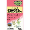 この商品は医薬品です、同梱されている添付文書を必ずお読みください。※商品リニューアル等によりパッケージ及び容量は変更となる場合があります。ご了承ください。製造元&nbsp;小太郎漢方製薬(株)規則正しい便通は健康のバロメーターです。生活環境が変わったり，体に変調をきたすと便秘を起こすことがよくあります。また，便秘が続くとオナカが張ったり，頭が重くなったりするばかりでなく，肌があれたり，吹出物が出ることもあります。小太郎漢方の生薬便秘薬Nsは便の排泄を高めるダイオウ，アロエ，センナに腸管の運動を整えるシャクヤク，キジツ，コウボクなどを配合した飲みやすいお薬です。 医薬品の使用期限 医薬品に関しては特別な表記の無い限り、1年以上の使用期限のものを販売しております。1年以内のものに関しては使用期限を記載します。 名称 瀉下薬（下剤） 内容量 120錠 使用方法・用法及び使用上の注意 なるべく空腹時に服用してください。服用間隔は4時間以上おいてください。ただし，初回は最小量を用い，便通の具合や状態をみながら少しずつ増量または減量してください。［年齢：1回量：1日服用回数］成人（15歳以上）：2〜3錠：2回を限度15歳未満7歳以上：1〜2錠：2回を限度7歳未満：服用しないでください用法関連注意小児に服用させる場合には，保護者の指導監督のもとに服用させてください。■してはいけないこと（守らないと現在の症状が悪化したり，副作用が起こりやすくなります）1．本剤を服用している間は，次の医薬品を服用しないでください　他の瀉下薬（下剤）2．授乳中の人は本剤を服用しないか，本剤を服用する場合は授乳を避けてください3．大量に服用しないでください■相談すること1．次の人は服用前に医師、薬剤師または登録販売者に相談してください　（1）医師の治療を受けている人。　（2）妊婦または妊娠していると思われる人。　（3）薬などによりアレルギー症状を起こしたことがある人。　（4）次の症状のある人。　　はげしい腹痛，吐き気・嘔吐2．服用後、次の症状があらわれた場合は副作用の可能性がありますので、直ちに服用を中止し、この文書を持って医師、薬剤師または登録販売者に相談してください［関係部位：症状］皮膚：発疹・発赤，かゆみ消化器：はげしい腹痛，吐き気・嘔吐3．服用後、次の症状があらわれることがありますので、このような症状の持続または増強が見られた場合には、服用を中止し、この文書を持って医師、薬剤師または登録販売者に相談してください　下痢4．1週間位服用しても症状がよくならない場合は服用を中止し、この文書を持って医師、薬剤師または登録販売者に相談してください 効能・効果 便秘便秘に伴う次の症状の緩和：肌あれ，吹出物，食欲不振（食欲減退），腹部膨満，腸内異常醗酵，頭重，のぼせ，痔 成分・分量 6錠中　成分　分量ダイオウ末 0.3gセンナ末 0.7gアロエ末 0.1gカンゾウ末 0.15gシャクヤク末 0.2gコウボク末 0.075gキジツ末 0.05gガジュツ末 0.075g添加物含水二酸化ケイ素，クロスカルメロースナトリウム(クロスCMC-Na)，結晶セルロース，ステアリン酸マグネシウム，アメ粉 保管および取扱い上の注意 （1）直射日光の当たらない湿気の少ない涼しい所に保管してください。（2）小児の手の届かない所に保管してください。（3）他の容器に入れ替えないでください。　（誤用の原因になったり品質が変わることがあります）（4）ぬれた手や湿気を帯びた手で取り扱わないでください。水分は錠剤の色や形が変わる原因になります。（5）ビンのフタのしめ方が不十分な場合，湿気等の影響で錠剤の品質が変わることがありますので，服用のつどフタをよくしめてください。（6）ビンの中の詰めものは，フタをあけた後はすててください。　（詰めものは，輸送中に錠剤が破損することを防ぐためのものですので，再使用されると異物の混入や湿気により品質が変わる原因になることがあります）（7）使用期限を過ぎた商品は服用しないでください。（8）箱とビンの「開封年月日」記入欄に，ビンを開封した日付を記入してください。 賞味期限又は使用期限 パッケージに記載 発売元、製造元、輸入元又は販売元、消費者相談窓口 小太郎漢方製薬株式会社〒531-0071　大阪府大阪市北区中津二丁目5番23号電話：06-6371-9106　受付時間　9：00～17：30（土、日、祝日を除く） 原産国 日本 商品区分 医薬品 広告文責　株式会社レデイ薬局　089-909-3777薬剤師：池水　信也 リスク区分&nbsp; 第(2)類医薬品