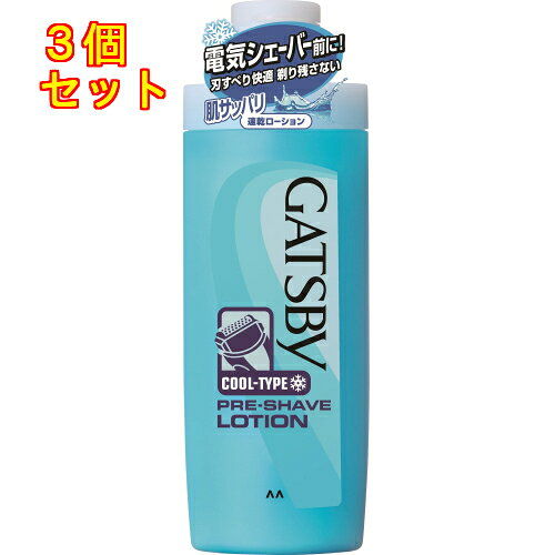 1個36個セット※商品リニューアル等によりパッケージ及び容量は変更となる場合があります。ご了承ください。電気カミソリ専用爽快ローション真球状の細かいパウダーの配合により、電気カミソリの滑りを良くし、素早く剃ることができます。くせヒゲも根元から立たせて、剃り残しをなくします。アルコールとメントールにより、スッキリとした爽快感が持続します。肌にやさしい弱酸性です。さわやかなフレッシュシトラスの香り 名称 シェービングローション 内容量 140ml 使用方法・用法及び使用上の注意 ・適量を手に取り、電気シェーバー使用前に肌へ塗布し、乾いてからヒゲを剃ってください。使用上の注意・傷やはれもの、湿しん等、異常のある部位にはお使いにならないでください。また、赤み、はれ、かゆみ、しげきなどの異常が現れたときは、すぐにご使用を中止し皮膚科専門医等にご相談ください。 保管および取扱い上の注意 ・使用後はかならずフタをしめてください。・乳幼児の手の届かない場所に保管してください。・高温、多湿を避け、直射日光のあたらない場所に保管してください。 発売元、製造元、輸入元又は販売元、消費者相談窓口 株式会社マンダム大阪府大阪市中央区十二軒町5-12電話：0120-37-3337 原産国 日本 商品区分 化粧品 広告文責　株式会社レデイ薬局　089-909-3777薬剤師：池水　信也ギャツビー,GATSBY,