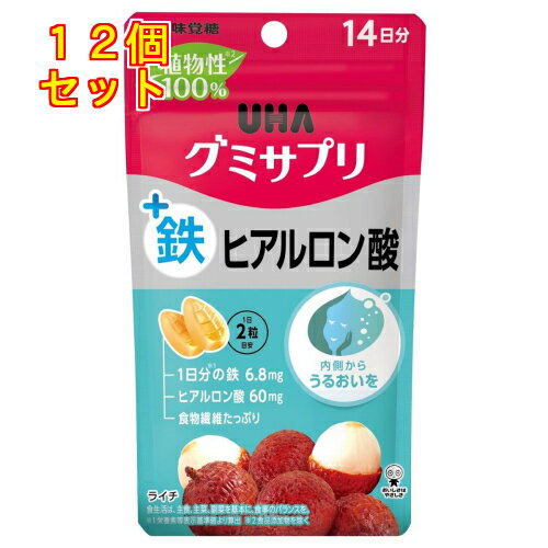 1個4個セット8個セット※商品リニューアル等によりパッケージ及び容量は変更となる場合があります。ご了承ください。いつでもどこでも美味しく栄養摂取できるグミ剤形のサプリメントです。植物性の原材料のみで作っており、自然食品に近い形で摂取していただけますので、ヴィーガンやナチュラル志向の方にも摂っていただきやすい商品に仕上がっております。1日2粒で1日分の鉄と食物繊維を美味しくお召し上がりいただけます。ヒアルロン酸、ライチ種子エキス、ビタミンCを配合し、内側からキレイを目指す方が嬉しい成分も一緒に補給できます。 名称 サプリメント 内容量 28粒 使用方法・用法及び使用上の注意 ・1日2粒を目安によく噛んでお召し上がりください。・本品は過剰摂取を避け、1日の摂取目安量を超えないようにお召し上がりください。 保管および取扱い上の注意 ・直射日光、高温多湿を避け、保存してください。・開封後は、チャックをしっかり閉めてお早めにお召し上がりください。・お子様の手の届かないところに保管してください。・高温のところに放置しますと製品がやわらかくなり付着したり、変形することがあります。 原材料 ・砂糖（国内製造)、水飴、食物繊維、濃縮果汁（りんご、ライチ）／甘味料（ソルビトール）、グリセリン、酸味料、ゲル化剤（ペクチン）、ヒアルロン酸、香料、ピロリン酸第二鉄、光沢剤、マンニトール、（一部にりんごを含む） 賞味期限又は使用期限 パッケージに記載 発売元、製造元、輸入元又は販売元、消費者相談窓口 味覚糖株式会社大阪市中央区崎町4番12号電話：0120-557-108 原産国 日本 商品区分 健康食品 広告文責　株式会社レデイ薬局　089-909-3777薬剤師：池水　信也,,